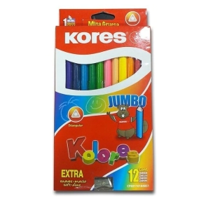 LAPICES COLOR KORES JUMBO 5mm x 12u + SACAP.
