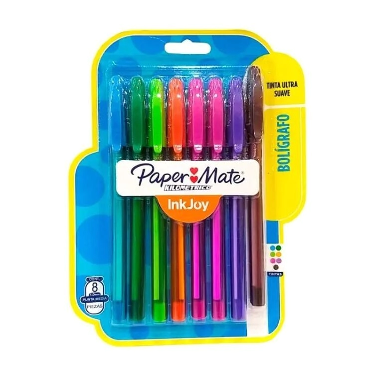 BOLIGRAFO PAPERMATE KILOMETRICO 100 x 8u SURTIDO