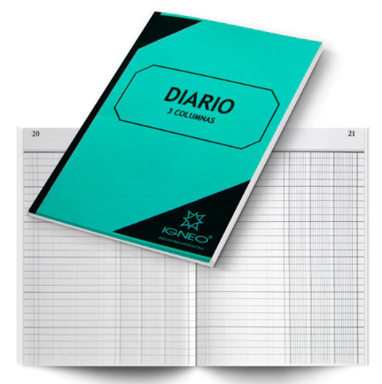 IGNEO CUADERNO DIARIO 3 COLUMNAS 25 FOLIOS
