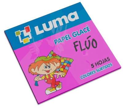 PAPEL GLACE LUMA FLUO x 5hjs