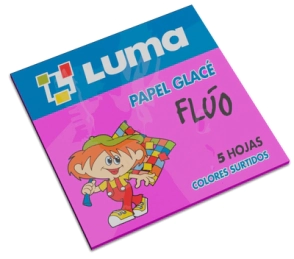 PAPEL GLACE LUMA FLUO x 5hjs