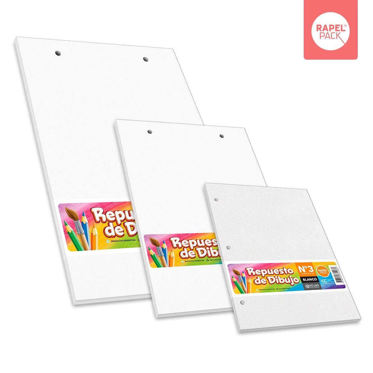 REPUESTO DIBUJO RAPEL PACK N*6 x 8hjs
