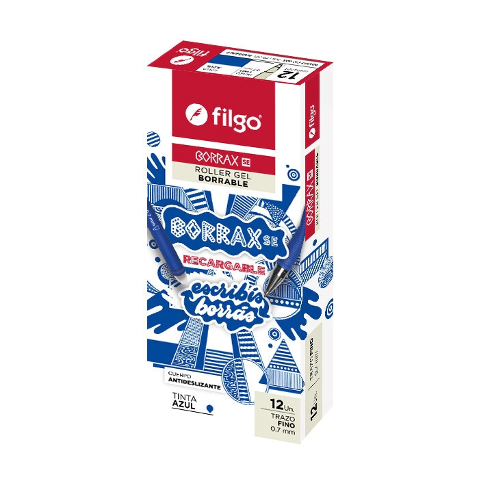 BOLIGRAFO FILGO BORRABLE BORRAX GEL SE 0,7mm AZUL