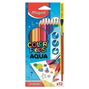 LAPICES COLOR MAPED ACUAREL x 12 + PINCEL