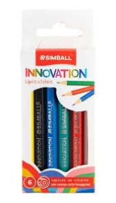 LAPICES COLOR SIMBALL INNOVATION x 6u CORTO