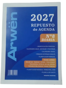 AGENDA ARWEN REPUESTO N&ordm;8 DIARIA 2027