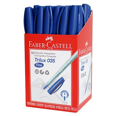 BOLIGRAFO FABER-CASTELL TRILUX 032 M AZUL x 50u