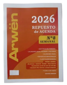 AGENDA ARWEN REPUESTO N&ordm;8 SEMANAL 2027