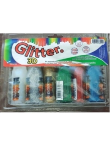 ADHESIVO MAGICOLOR GLITTER 3D x 40grs SURTIDO x 6u