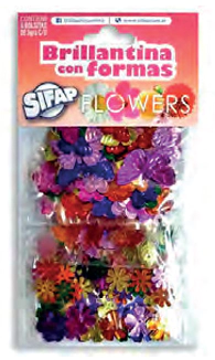 BRILLANTINA SIFAP C/FORMAS FLOWERS x 5u
