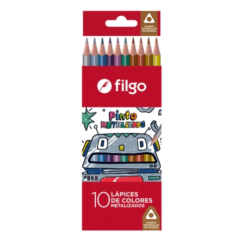 LAPICES COLOR FILGO METALIZADO x 10u