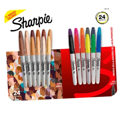 MARCADOR SHARPIE SET FINE TIERRA x 24u
