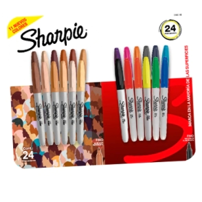 MARCADOR SHARPIE SET FINE TIERRA x 24u