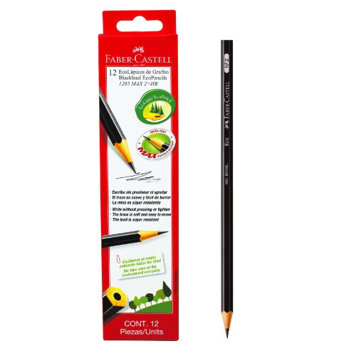 LAPIZ GRAFITO FABER-CASTELL ECO 1205 HB x 12u