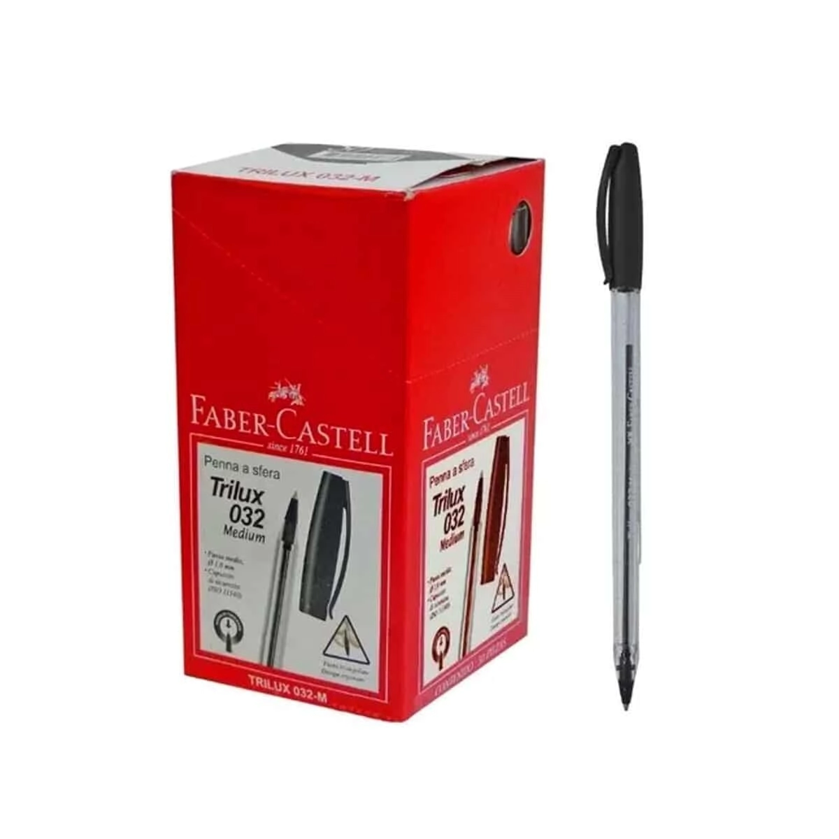 BOLIGRAFO FABER-CASTELL TRILUX 032 M NEGRO x 50u