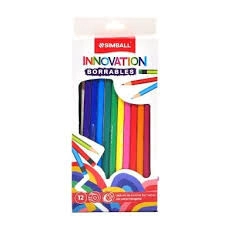 LAPICES COLOR SIMBALL INNOVATION BORRABLES x 12u