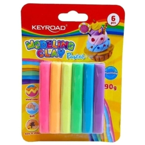 PLASTILINA KEYROAD PASTEL X 6U