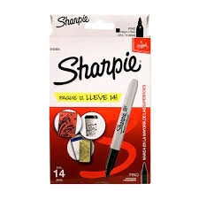 MARCADOR SHARPIE FINO NEGRO x 14u