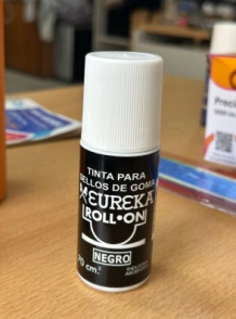 TINTA EUREKA SELLOS ROLL ON x 70cc NEGRO
