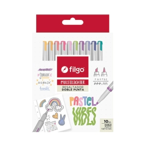 RESALTADOR FILGO MULTILIGHTER PASTEL V D/P x 10u