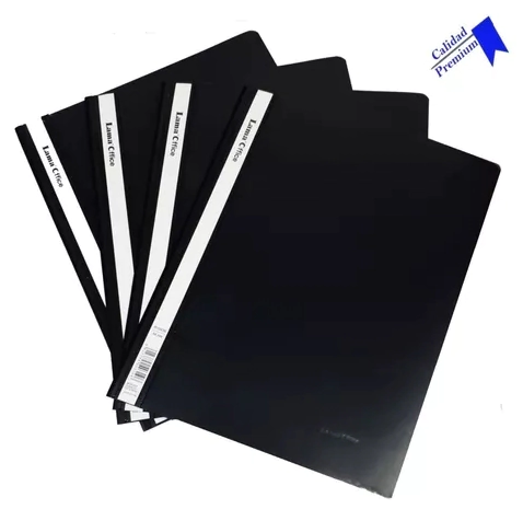 CARPETA LAMA A4 BASE OPACA ECO x 12u NEGRO