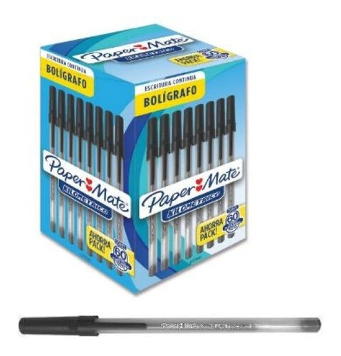 BOLIGRAFO PAPERMATE KILOMETRICO ECONOMICO NEGRO x 60u