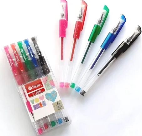 BOLIGRAFO FILGO GEL POP GLITTER x 5u