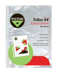 FOLIOS PIZZINI A4 EXTRA CRISTAL 50MIC. x 100u