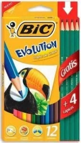 LAPICES COLOR BIC EVOLUTION x 12L + 4 GRAFITO