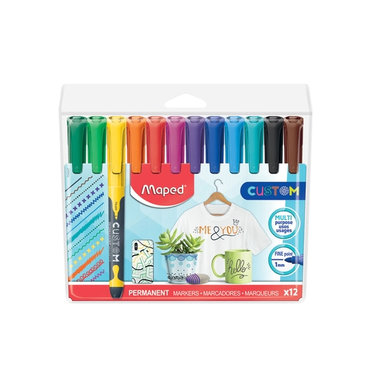 MARCADOR MAPED PERMAN. PTA FINA REDONDO x 12u