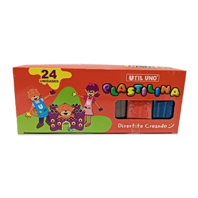 PLASTILINA UTIL UNO x 24u SURTIDO