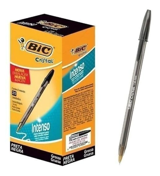 BOLIGRAFO BIC CRISTAL BOLD 1.6mm NEGRA x 25u
