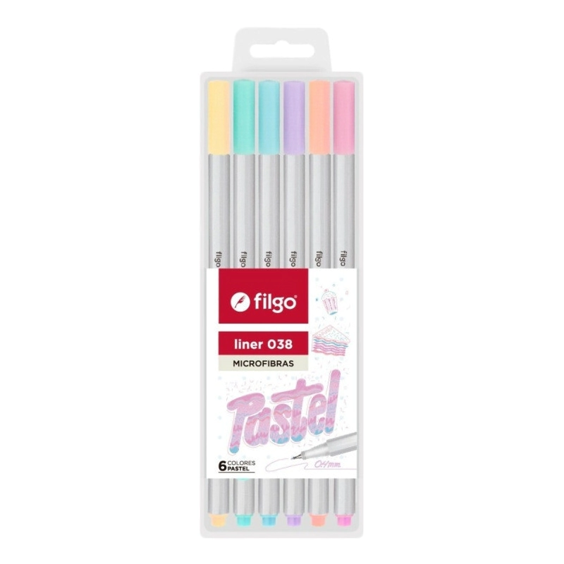 MICROFIBRA FILGO LINER 038 PASTEL x 6u SURT