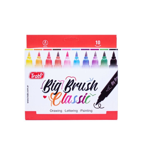 MARCADOR TRABI PINCEL BIG BRUSH x 10u SURT