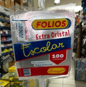 FOLIOS TRAZO ESCOLAR JUNIOR 35 MICRONES x 100u