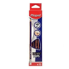 LAPIZ GRAFITO MAPED BLACK PEPS HB CON GOMA x 12u