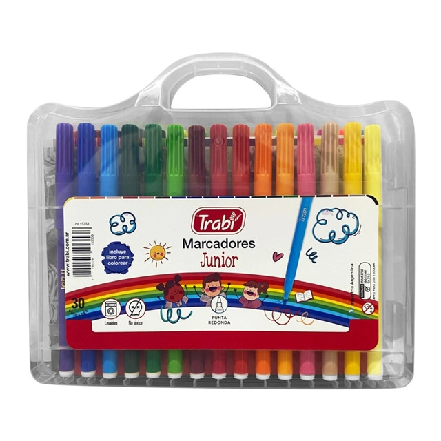 MARCADOR TRABI VALIJA MARCADORES JUNIOR + LIBRO x 30u