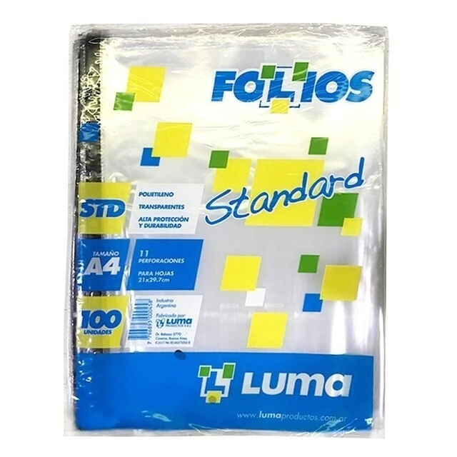FOLIOS LUMA A4 STANDAR x 10Ou
