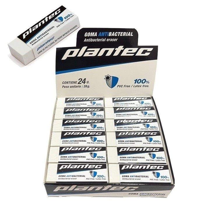 GOMAS PLANTEC P/LAPIZ ANTIBACTERIAL x 24u