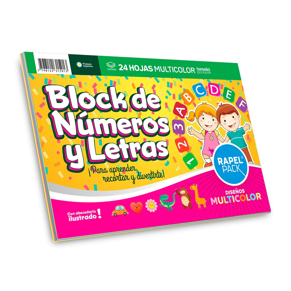 BLOCK RAPEL PACK N*5 FANTASI LETRAS/NUMEROS x 24hjs