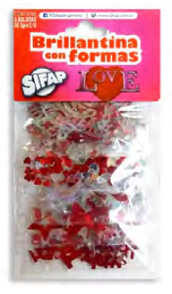 BRILLANTINA SIFAP C/FORMAS LOVE x 5u