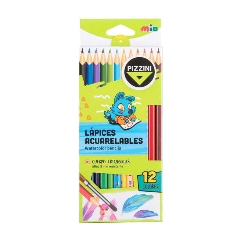 LAPICES COLOR PIZZINI ACUARELABLES x 12u