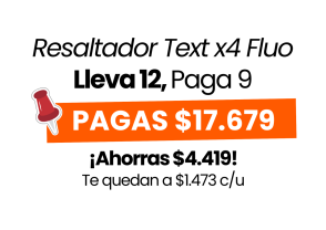 PROMO FILGO RESALTADOR TEXT MARKER ESTUCHE x 4u FLUO (Paga 9 Lleva 12 Estuches)