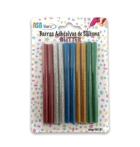 SILICONA ASB EN BARRA FINA GLITTER X 10UN