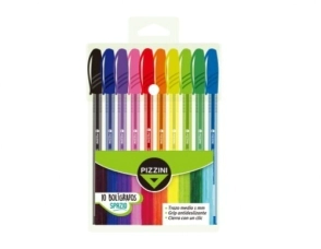 BOLIGRAFO PIZZINI SPAZIO x 10u SURTIDO