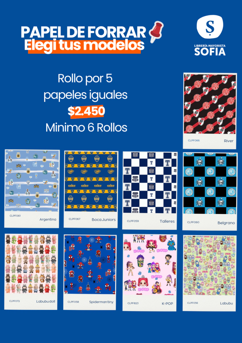 PAPEL FORRAR PLAST/CRISTAL x 5u