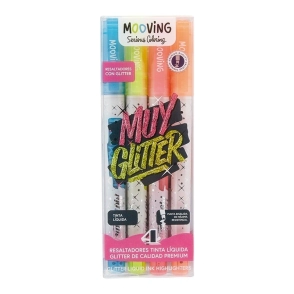 RESALTADOR MOOVING GLITTER x 4u