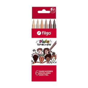 MARCADOR FILGO ESCOLAR PIEL x 6u SURT
