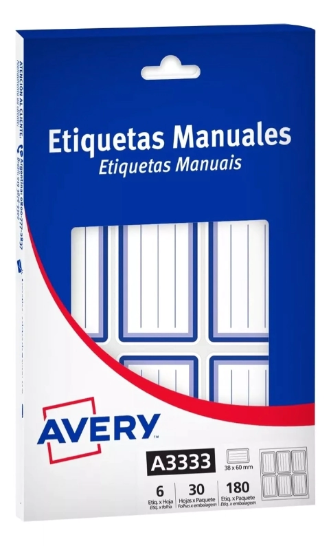 ROTULOS AVERY x 180 ETIQUETAS AZUL