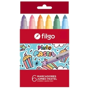 MARCADOR FILGO JUMBO PINTO PASTEL x 6u SURT